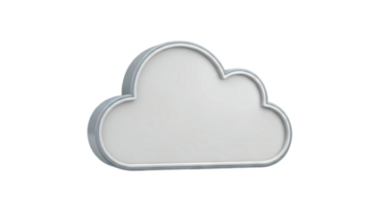3D Cloud Icon with White and Gray Tones