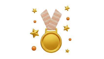 Golden Medal with Stars and Orbs