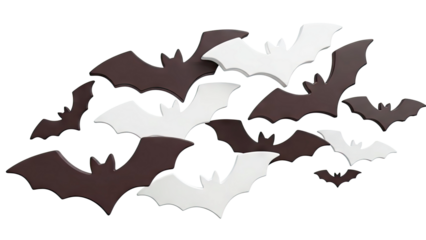 Brown and White Halloween Bat Decorations