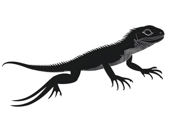 Obraz premium Lizard Silhouette: This image shows a detailed silhouette of a lizard, perfect for adding a touch of nature and intrigue to your designs.