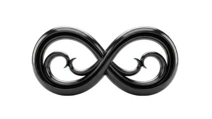 Ornate Black Infinity Symbol with Swirls
