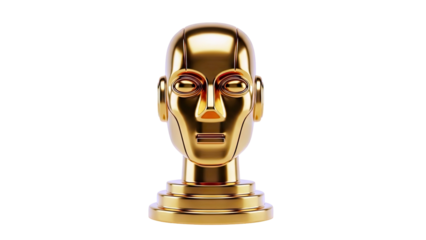 Golden Robot Head Trophy