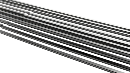 Parallel Black Metal Strips on White Background