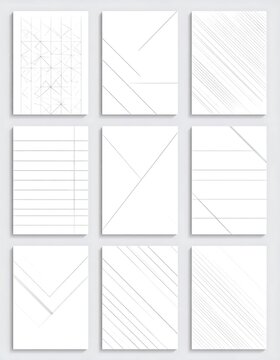 Minimalist White Backgrounds with Subtle Geometric Lines and Patterns.