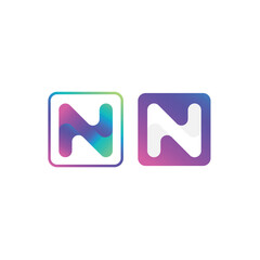 N LOGO MULTICOLOR GRADIENT INSIDE SQUARE SHAPE