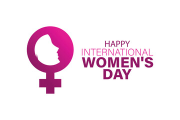Minimal Women&rsquo;s Day vector pink hearts and female symbol