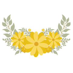 yellow flowers on white