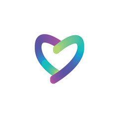 HEART LOVE LOGO MULTICOLOR GRADIENT