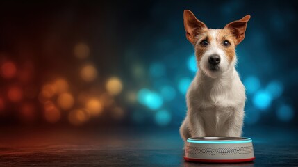 Smart Pet Tech Gadgets Such as AI Feeders and GPS Trackers in Vibrant Setting Showcasing Future Trends for Pet Care in 2026