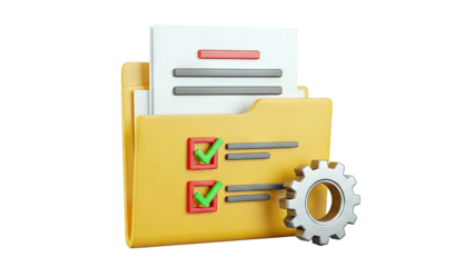 3D Folder with Checklist and Gear