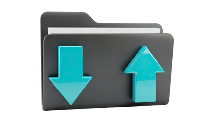 Folder with Upload and Download Arrows