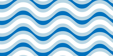 Fototapeta premium Seamless Wave Pattern, Hand drawn water sea vector background. Wavy beach print, curly grunge paint lines, watercolor stripes