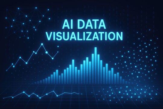 Digital ai data analytics chart with network connection for business intelligence ai. - Powered by Adobe
