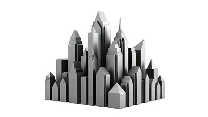 Abstract Black Skyscraper Cityscape Model