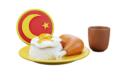 3D Rendering of Turkish Food and Drink