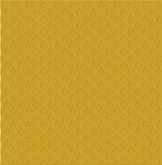 A seamless repeating pattern of knitted diamond shapes in a warm mustard yellow color isolated on...