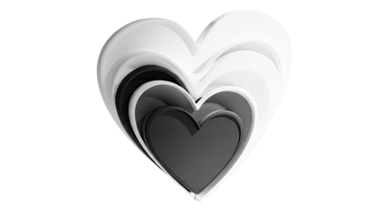 Layered Hearts in Monochromatic Tones