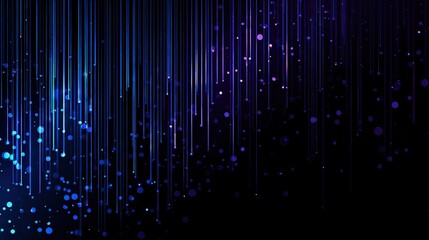Abstract Digital Art Vertical Lines in Blue and Purple Colors on a Black Background
