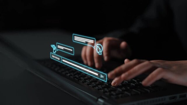 AI chatbot interface facilitates communication, chatbot, and AI interaction for automated user support and information exchange Marrow