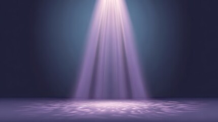 Ethereal Spotlight Shines Down onto Dark Room with Reflective Floor and Subtle Gradient Background Creating an Atmosphere of Mystery and Intrigue