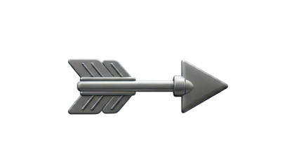 3D Render of a Dark Gray Arrow Pointing Right