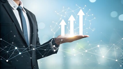 Businessman showing growth with graph