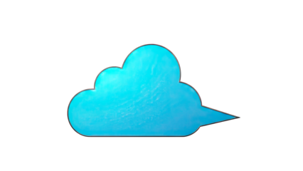 Blue Cloud Shape with Pointer