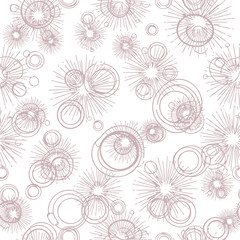 Fototapeta premium Abstract seamless pattern with delicate starburst and circular line art, creating a smooth, modern graphic design background for various creative applications and visual projects