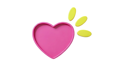 Pink Heart with Yellow Splashes