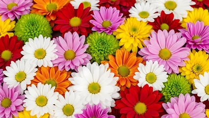 Vibrant colorful flowers in full bloom