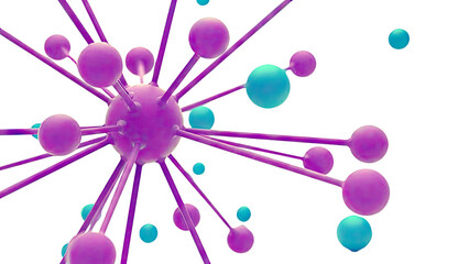 Abstract Purple and Blue Connected Spheres