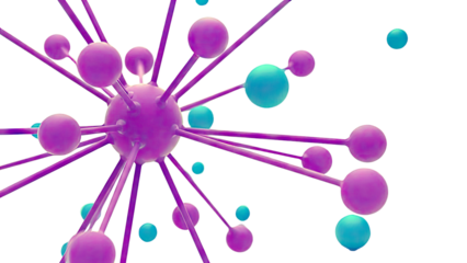 Abstract Purple and Blue Connected Spheres