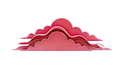 Layered Red Cloud Shapes