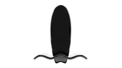 Black Surfboard Rack with Wave Design