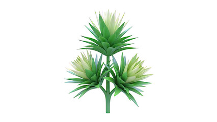 Green Spiky Plant with Three Heads