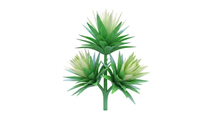 Green Spiky Plant with Three Heads