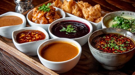 Gourmet spicy Thai red chicken curry stew with healthy vegetables and chili pepper sauce served in a bowl as a delicious meat meal over rice for dinner