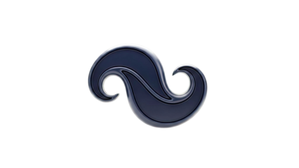 Dark Blue Swirl Design Element
