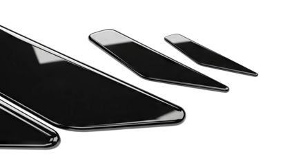 Glossy Black Abstract Shapes