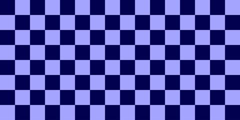 Obraz premium Seamless black, white, and blue checkered pattern texture featuring a geometric chessboard design on fabric material for a classic square tile backdrop or textile wallpaper