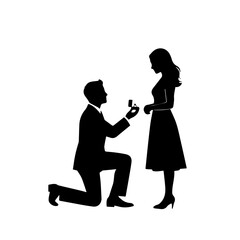 Valentine&rsquo;s Day Proposal Silhouette