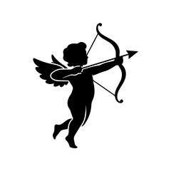 Valentine&rsquo;s Day Cupid Silhouette Icon