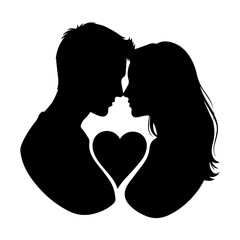 Valentine&rsquo;s Day Loving Couple Silhouette