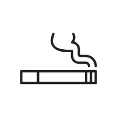 Cigarette line icon, outline vector sign, linear style pictogram isolated on white. Symbol, logo illustration
