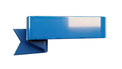 Glossy Blue Origami Ribbon Banner