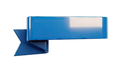 Glossy Blue Origami Ribbon Banner