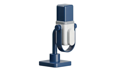 Modern Blue and White Microphone