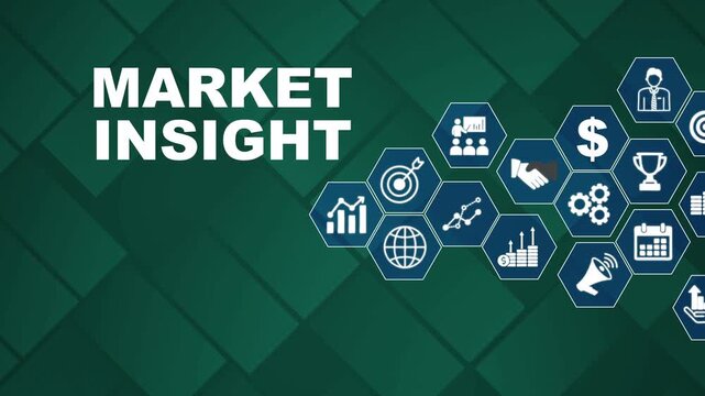 Business Market Insight Concept with Infographic on Green Background for Finance and Strategy Presentations