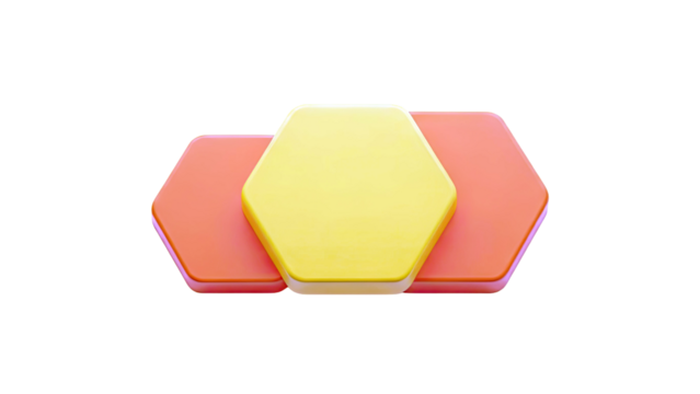 Interlocking Hexagons in Orange and Yellow - Powered by Adobe