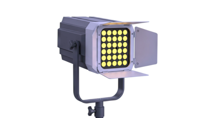 LED Light Fixture with Barn Doors on Stand